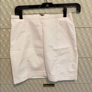 white free people denim skirt